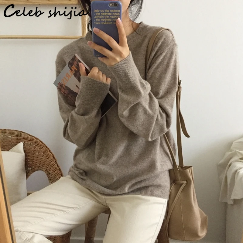 SHIJIA Blue Wool Soft Sweater Woman Casual Autumn Winter 2021 Cashmere Sweaters Women Korean Round Neck Long Sleeve Jumper
SHIJIA Blue Wool Soft Sweater Woman Casual Autumn Winter 2021 Cashmere Sweaters Women Korean Round Neck Long Sleeve Jumper