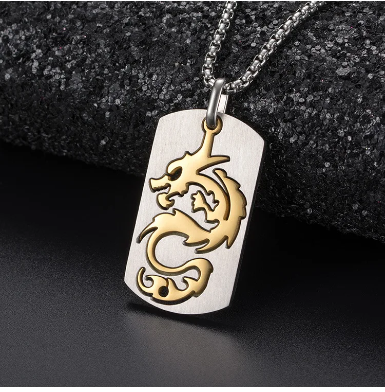 Titanium Steel Dragon Pendant Chinese dragon hollow Necklace domineering men's Retro Pendant Jewelry
Titanium Steel Dragon Pendant Chinese dragon hollow Necklace domineering men's Retro Pendant Jewelry