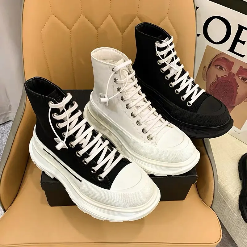 Platform luxury designer Alexander canvas shoes female designer luxury high top black casual shoes men's shoes plus size 44 45
Platform luxury designer Alexander canvas shoes female designer luxury high top black casual shoes men's shoes plus size 44 45
