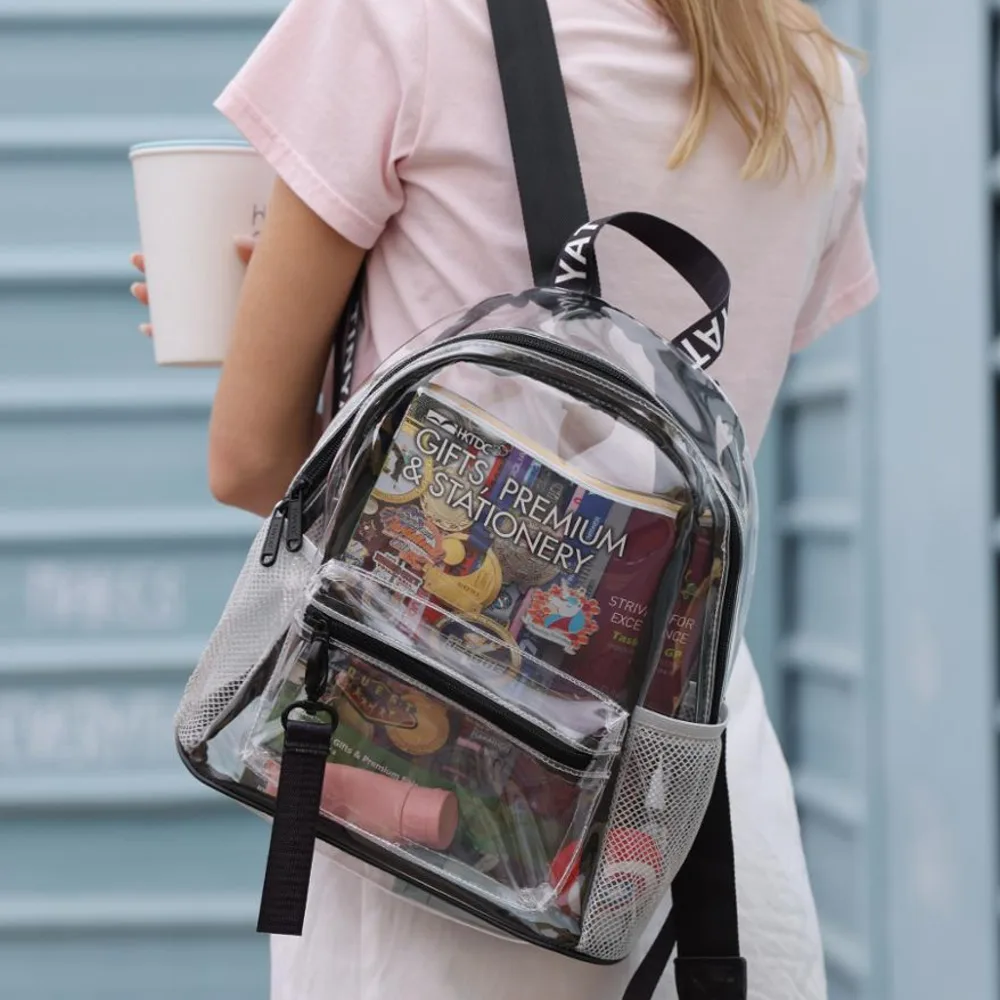 Fashion Women's Backpack New Trend Female Clear Backpack Solid Color PVC Waterproof Travel Bagpack School Bag Mochila
Fashion Women's Backpack New Trend Female Clear Backpack Solid Color PVC Waterproof Travel Bagpack School Bag Mochila
