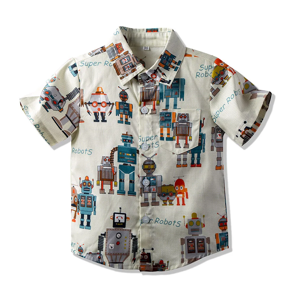 Children Wear 2021 Summer New European and American Style Boys Short Sleeve Cartoon Robot Printed Shirt Family Matching Clothes
Children Wear 2021 Summer New European and American Style Boys Short Sleeve Cartoon Robot Printed Shirt Family Matching Clothes