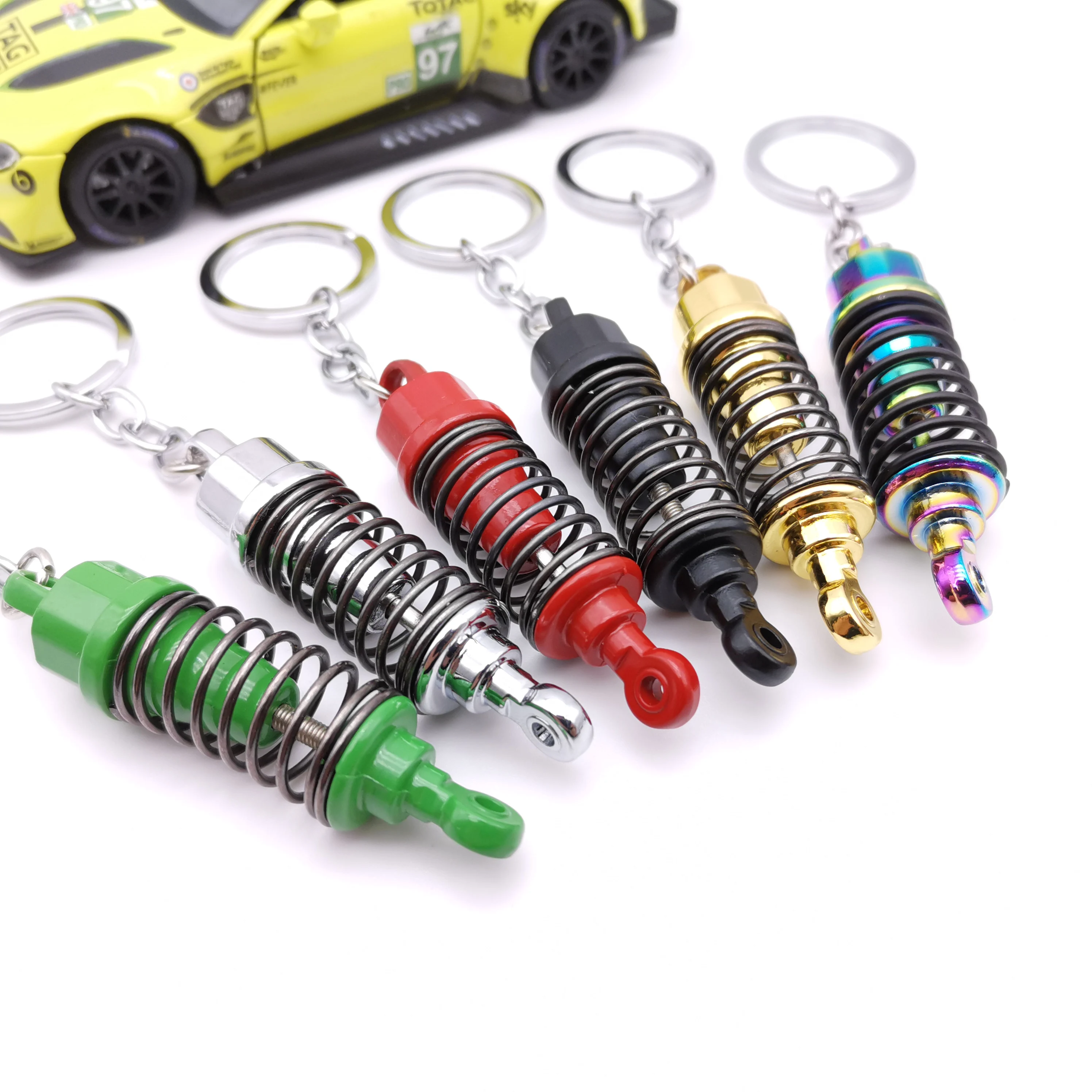 Car Keychain Key Rings Plating Aluminum Alloy Material Modified Spring Shock Absorber Shock Absorber Model Stretchable Pendant
Car Keychain Key Rings Plating Aluminum Alloy Material Modified Spring Shock Absorber Shock Absorber Model Stretchable Pendant