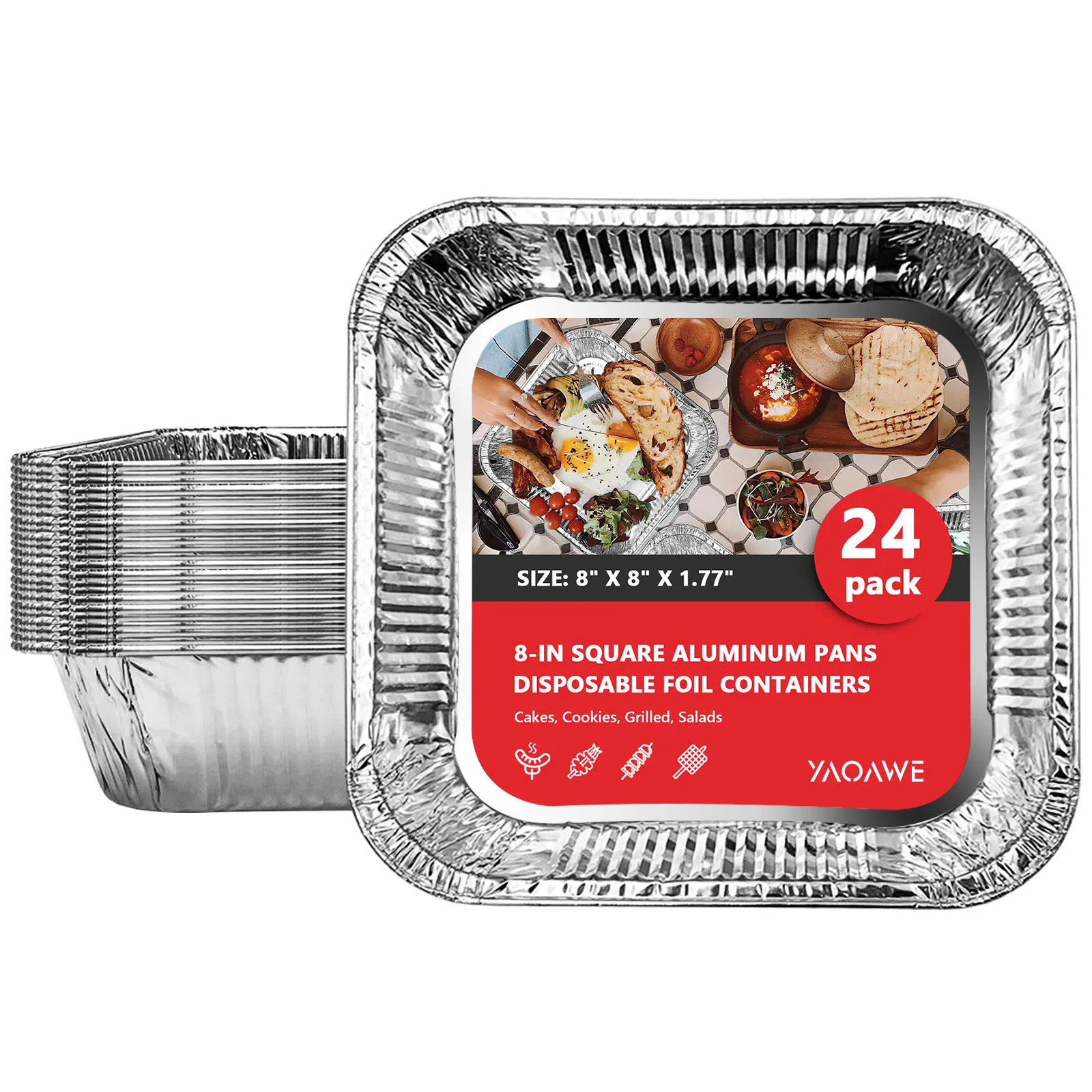 24 Pieces Of Disposable Tin Foil Baking Pan, Drip Tray, Suitable For Cooking, Baking, Heating And Grilling, Portable Food
24 Pieces Of Disposable Tin Foil Baking Pan, Drip Tray, Suitable For Cooking, Baking, Heating And Grilling, Portable Food