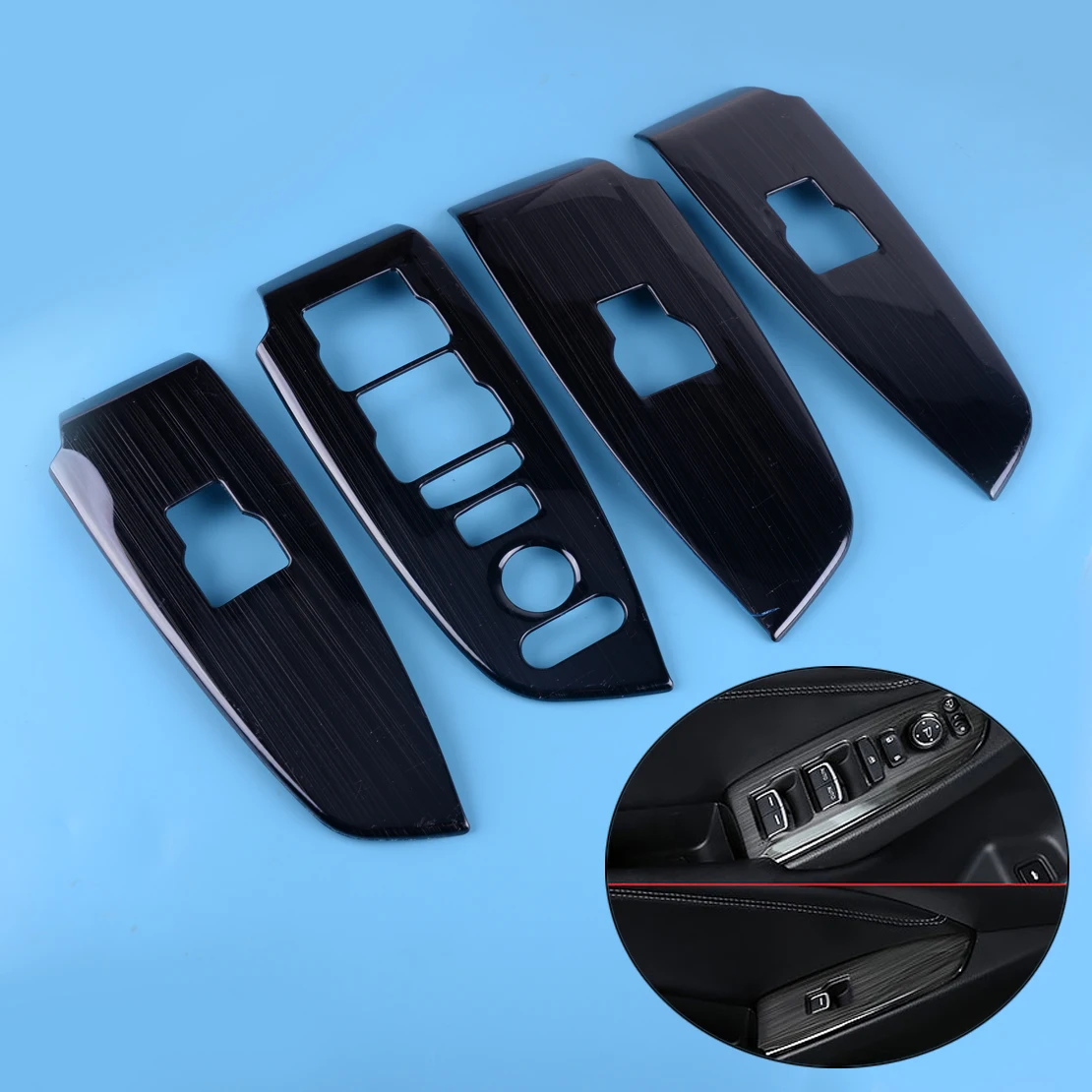 Beler 4 шт. черный титановый сплав переключатель окна Крышка отделка панель подходит для Honda Accord 2018
Beler 4 шт. черный титановый сплав переключатель окна Крышка отделка панель подходит для Honda Accord 2018