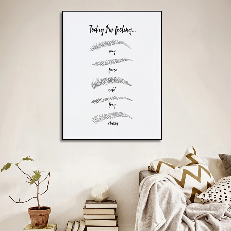 Canvas Painting Black and White Pictures Print Eyebrow Beauty Makeup Artist Gift Girls Room Nordic Style Poster Home Wall Decor
Canvas Painting Black and White Pictures Print Eyebrow Beauty Makeup Artist Gift Girls Room Nordic Style Poster Home Wall Decor
