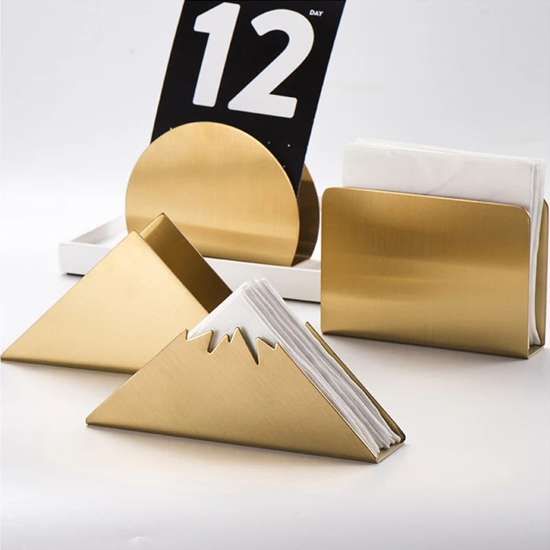 Nordic Golden Triangle Stainless Steel Tissue Holder For Coffee Shop Hotel Dining Table Picnic Table Napkin Holder Towel Holder
Nordic Golden Triangle Stainless Steel Tissue Holder For Coffee Shop Hotel Dining Table Picnic Table Napkin Holder Towel Holder