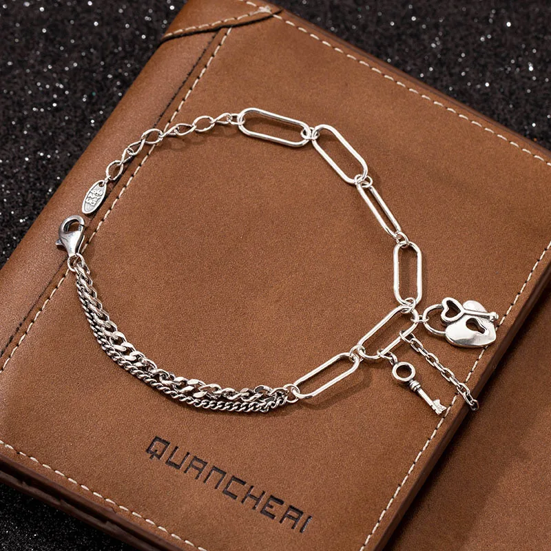 S925 Thai Silver New Love Bracelet Female Retro Sterling Silver Bracelet Hand Chain Bangle Student Fine Jewelry
S925 Thai Silver New Love Bracelet Female Retro Sterling Silver Bracelet Hand Chain Bangle Student Fine Jewelry