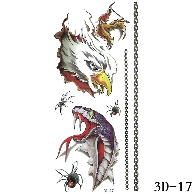 NEW 2021 3D Eagle Snake Tattoo Sticker For Sexy girl Body Art Fake Tatoo Waterproof Temporary Tattoo Small Pattern
NEW 2021 3D Eagle Snake Tattoo Sticker For Sexy girl Body Art Fake Tatoo Waterproof Temporary Tattoo Small Pattern