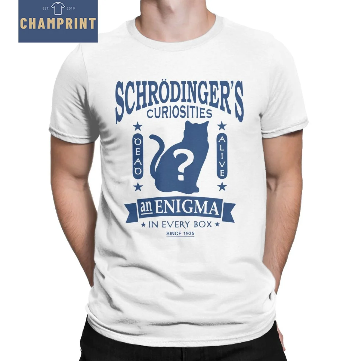 Schrodinger's Cat Quantum Mechanics T Shirt Men's Cotton Creative T-Shirts Round Collar Tees Short Sleeve Tops Summer
Schrodinger's Cat Quantum Mechanics T Shirt Men's Cotton Creative T-Shirts Round Collar Tees Short Sleeve Tops Summer