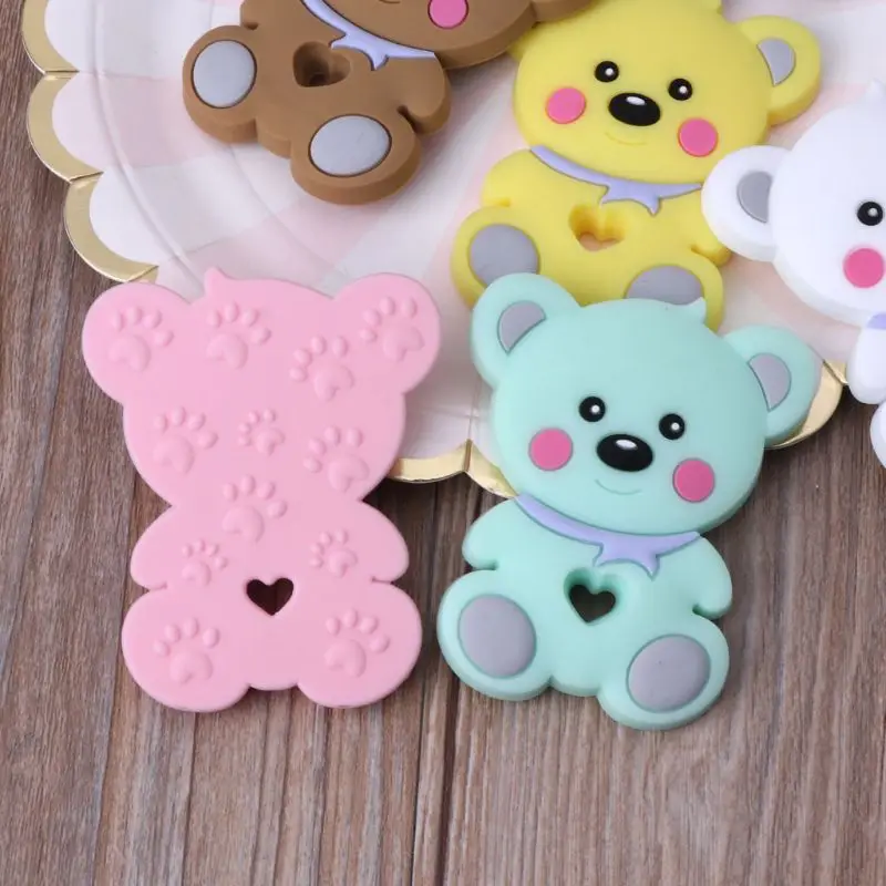 Silicone Teether Pendant Bear Baby Teether BPA Free Chewable Teething Chew Toys
Silicone Teether Pendant Bear Baby Teether BPA Free Chewable Teething Chew Toys