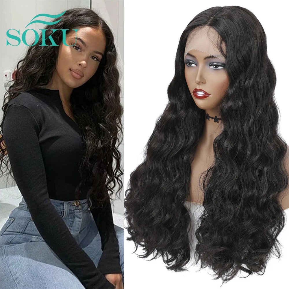 Loose Wave Wig Lace Wig Middle Part Synthetic Wig With Baby Hair SOKU Natural Color Heat Resistant Hair For Black Women
Loose Wave Wig Lace Wig Middle Part Synthetic Wig With Baby Hair SOKU Natural Color Heat Resistant Hair For Black Women