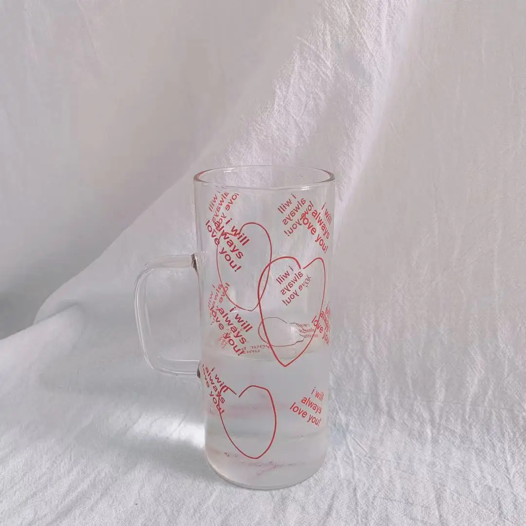 Korean Retro Red Love Letter Milk Cup High Borosilicate Handle Glass Coffee Cup Kawaii Breakfast Cup
Korean Retro Red Love Letter Milk Cup High Borosilicate Handle Glass Coffee Cup Kawaii Breakfast Cup