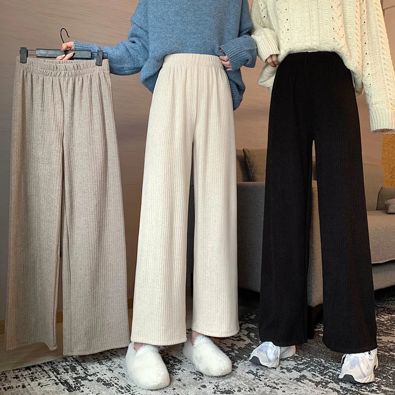New winter Casual Pants Women Wide-leg Minimalist High Waist Cozy Basic All-match Solid Trousers Students Chic Preppy
New winter Casual Pants Women Wide-leg Minimalist High Waist Cozy Basic All-match Solid Trousers Students Chic Preppy