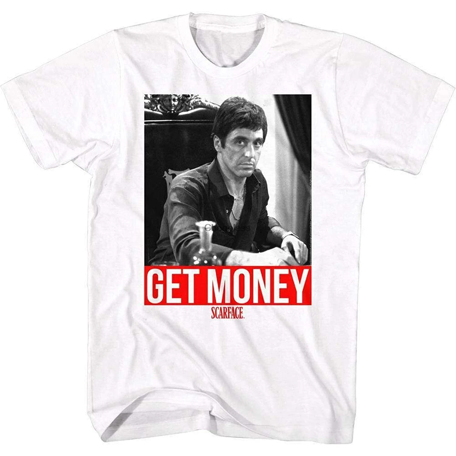 

GARNETT Scarface Al Pacino Get Money Mens T Shirt Tony Montana Mafia GangSter Movie Women Men Unisex Shirt Short Sleev