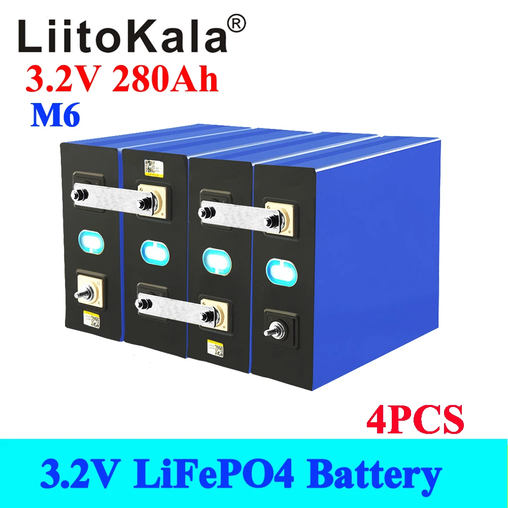 4pcs LiitoKala 3.2V 280Ah lifepo4 battery DIY 12V 48V 280AH Rechargeable battery pack for Electric car RV Solar Energy Tax Free
4pcs LiitoKala 3.2V 280Ah lifepo4 battery DIY 12V 48V 280AH Rechargeable battery pack for Electric car RV Solar Energy Tax Free