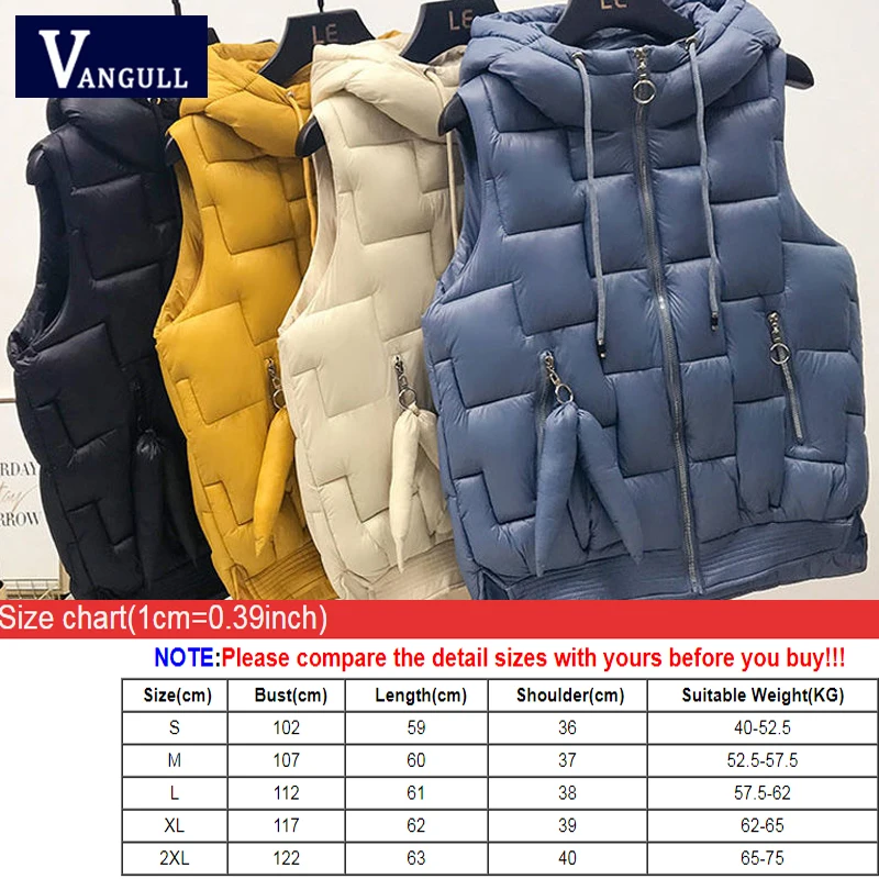 Vangull Women Vest Winter Outerwear Solid Sleeveless Hooded Cotton Vests 2019 Autumn New Warm Zipper Plus Size Loose Female Vest
Vangull Women Vest Winter Outerwear Solid Sleeveless Hooded Cotton Vests 2019 Autumn New Warm Zipper Plus Size Loose Female Vest