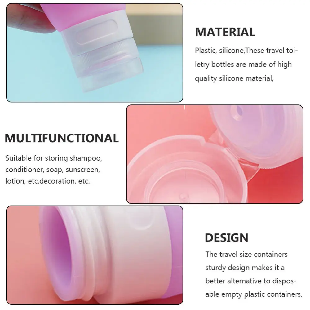 5Pcs 60ML Travel Bottles Silicone Containers Refillable Portable Bottle with Bag
5Pcs 60ML Travel Bottles Silicone Containers Refillable Portable Bottle with Bag