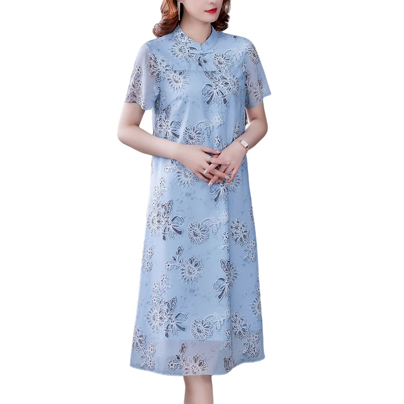 COIGARSAM Women Long Dress Summer 2021 Fashion Office Lady Print Short Sleeve Stand Neck High Waist Design And Color Dresses 
COIGARSAM Women Long Dress Summer 2021 Fashion Office Lady Print Short Sleeve Stand Neck High Waist Design And Color Dresses