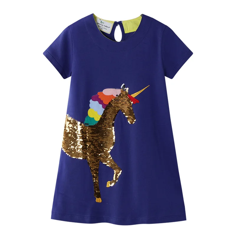 2-7 Years Girl's Dress Embroideried with Unicorn Sequines T-Shirt Dress for Toddler Kids Summer Outfit Princess Party Dress
2-7 Years Girl's Dress Embroideried with Unicorn Sequines T-Shirt Dress for Toddler Kids Summer Outfit Princess Party Dress