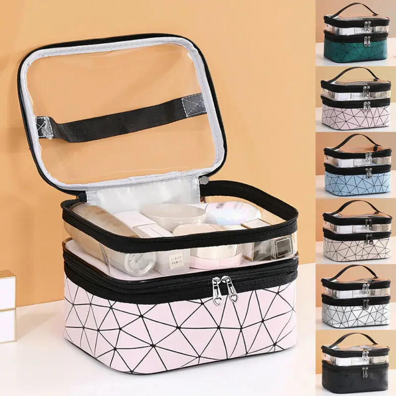 Fashion Women See Through Diamond Lattice Double Layer Travel Cosmetic Makeup Bags Toiletry Case Pouch Wash Storage Bags Box
Fashion Women See Through Diamond Lattice Double Layer Travel Cosmetic Makeup Bags Toiletry Case Pouch Wash Storage Bags Box