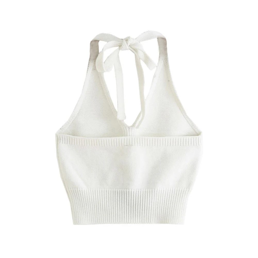 Sexy Women Solid Color Ribbed Sleeveless Backless Halter Crop Top Summer Vest
Sexy Women Solid Color Ribbed Sleeveless Backless Halter Crop Top Summer Vest