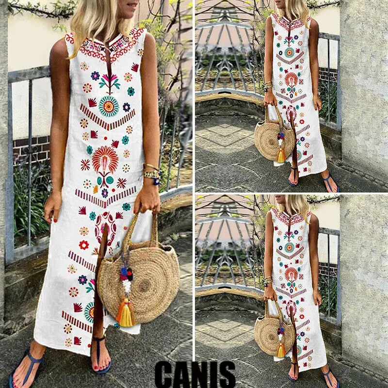 2019 Newest Style Fashion Summer Women Party Sleeveless Boho Print Casual Kaftan Maxi Long Dresses
2019 Newest Style Fashion Summer Women Party Sleeveless Boho Print Casual Kaftan Maxi Long Dresses