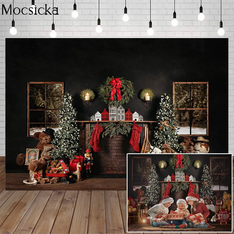 Christmas Photography Background X-mas Tree Toy Bear Gift Trojan Horse Backdrop window Decoration Props Banner For Photo Studio
Christmas Photography Background X-mas Tree Toy Bear Gift Trojan Horse Backdrop window Decoration Props Banner For Photo Studio