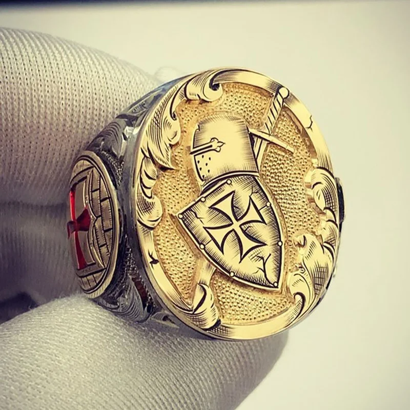 Classic Men's Carved Knight Crusader Jesus God Cross Ring Red Enamel Black Gold Engagement Ring Anniversary Holiday Gift
Classic Men's Carved Knight Crusader Jesus God Cross Ring Red Enamel Black Gold Engagement Ring Anniversary Holiday Gift