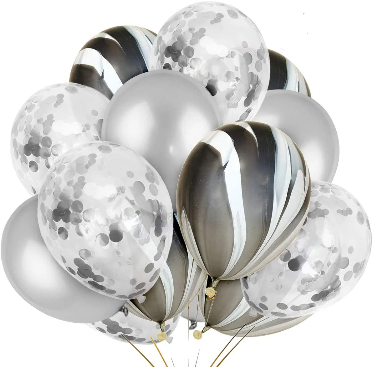 metable 100pcs Black and White Agate Marble Sliver Confetti and Sliver Latex Balloons Party Decorations Set
metable 100pcs Black and White Agate Marble Sliver Confetti and Sliver Latex Balloons Party Decorations Set