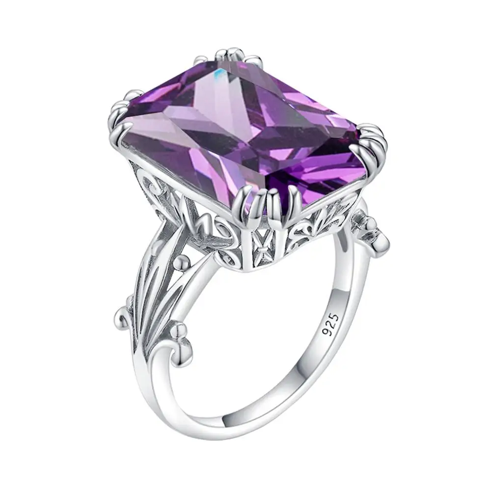 925 Sterling Silver Engagement Ring For women Exquisite Prong Setting Rectangle Nature Amethyst Delicate Luxury Fine Jewelry
925 Sterling Silver Engagement Ring For women Exquisite Prong Setting Rectangle Nature Amethyst Delicate Luxury Fine Jewelry