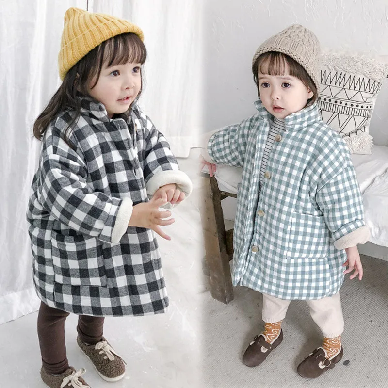 2019 Winter Warm Quilted Cotton Jackets Girls Long Sleeve Thick Print Plaid Outerwear Kids Coats Casual Loose Children Clothing
2019 Winter Warm Quilted Cotton Jackets Girls Long Sleeve Thick Print Plaid Outerwear Kids Coats Casual Loose Children Clothing