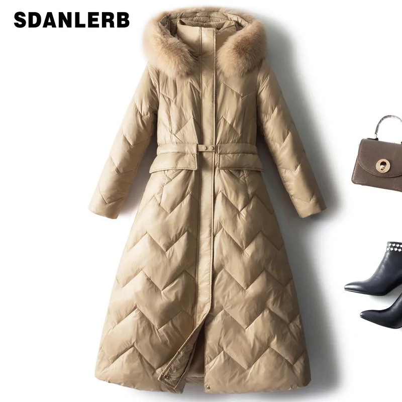 Fashion Detachable Fur Collar Down Jacket Women's New Coat Solid Color Winter Clothes White Duck Down Long Hooded Jacket
Fashion Detachable Fur Collar Down Jacket Women's New Coat Solid Color Winter Clothes White Duck Down Long Hooded Jacket