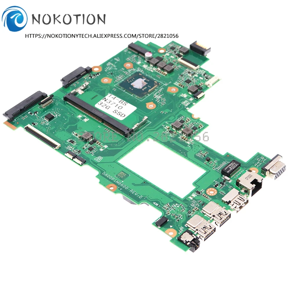 Материнская плата NOKOTION DA00P1MB6D0 для ноутбука HP 14-BS серии 14-BS043N материнская N3710 ЦП + 32