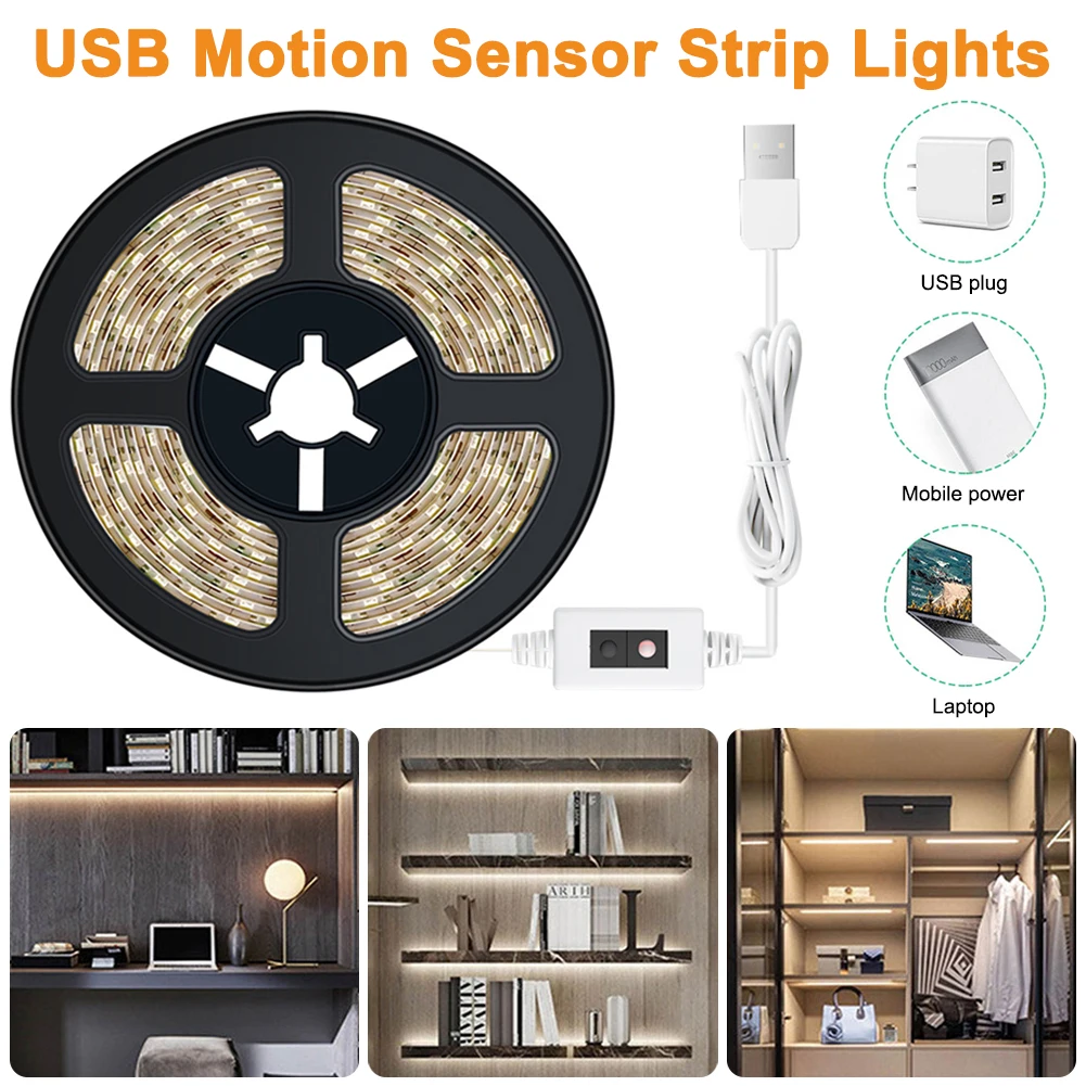 LED Strip Lights DC5V Motion Sensor LED Lights Waterproof Dimmable Nigh Light Under Cabinet, Closet, Bedroom, Bathroom Light
LED Strip Lights DC5V Motion Sensor LED Lights Waterproof Dimmable Nigh Light Under Cabinet, Closet, Bedroom, Bathroom Light