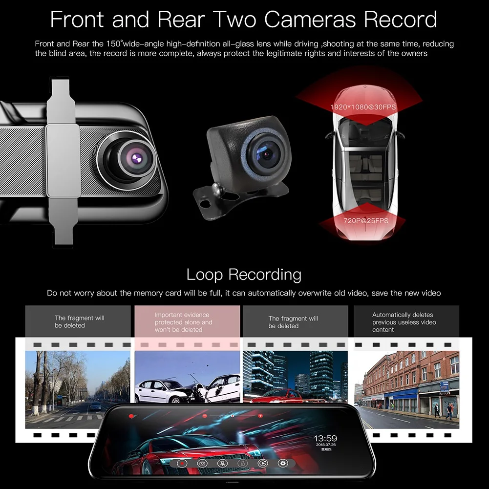 LF15 2K Stream Media Dash Cam 9.66 inch Car Rearview Mirror DVR AI Voice Control Dashboard Camera + 1080P Rear View Camera
LF15 2K Stream Media Dash Cam 9.66 inch Car Rearview Mirror DVR AI Voice Control Dashboard Camera + 1080P Rear View Camera