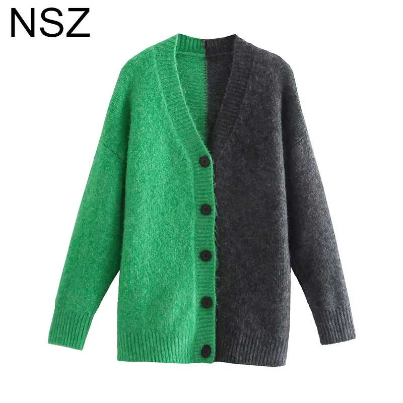 NSZ Women Patchwork Oversized Jersey Knit Cardigan Sweater Ladies Jumper Large Size Knitwear Jacket Coat 
NSZ Women Patchwork Oversized Jersey Knit Cardigan Sweater Ladies Jumper Large Size Knitwear Jacket Coat