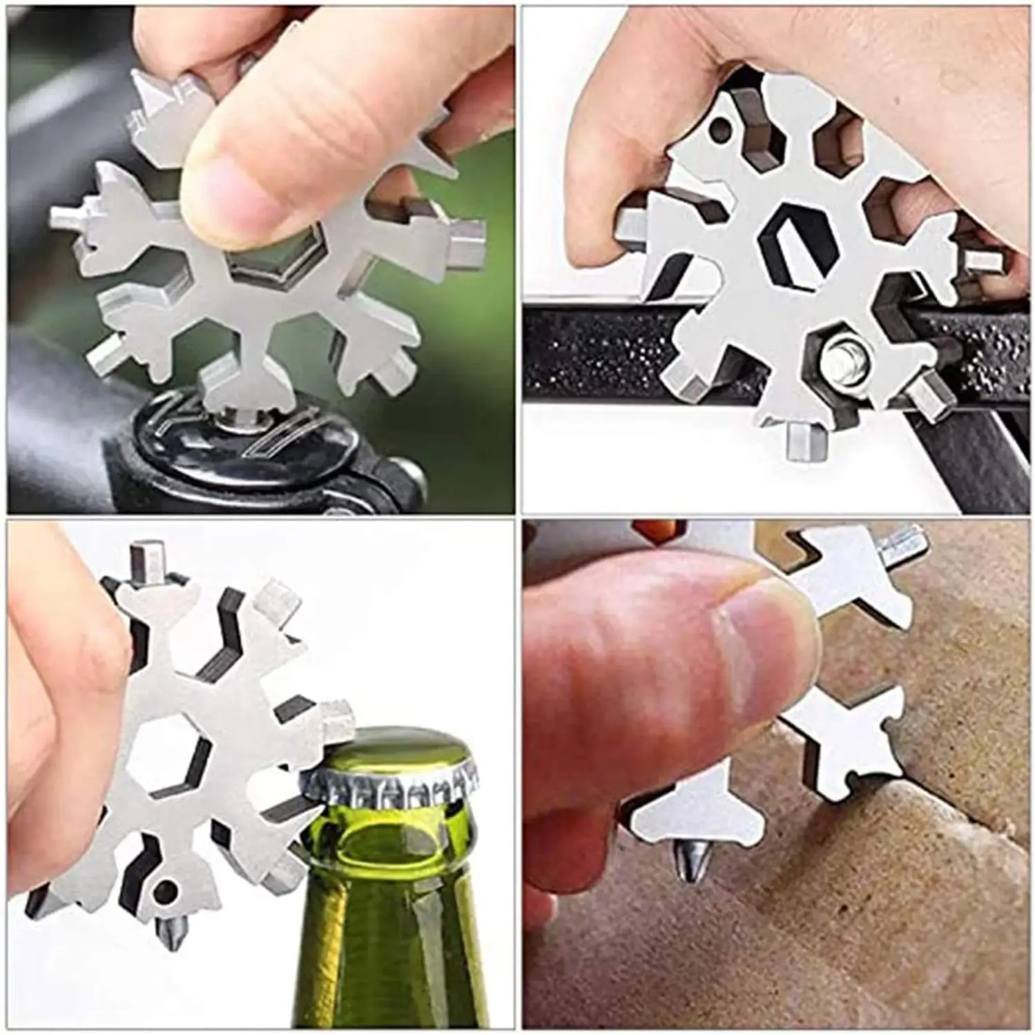 18-in-1 Snowflake Multi-Tool Stainless Steel Keychain Hand Bicycle Tool Screwdriver /Bottle Opener/Gift For Men (black)
18-in-1 Snowflake Multi-Tool Stainless Steel Keychain Hand Bicycle Tool Screwdriver /Bottle Opener/Gift For Men (black)