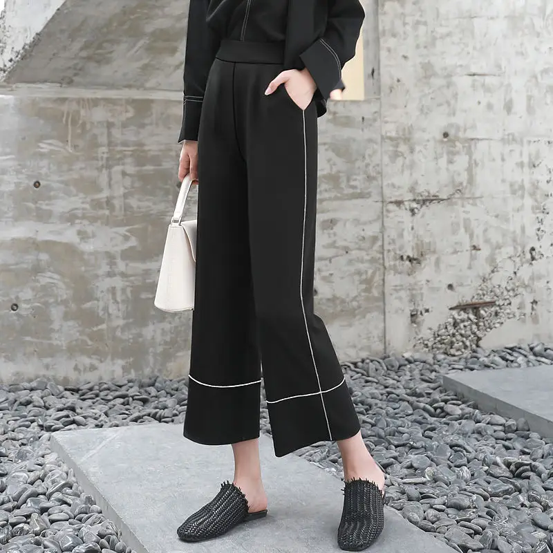 Wide Leg Pants for Women 2020 Spring Summer High Waist Black Female Loose Black Straight Ankle-Length Pants Woman Casual Pants
Wide Leg Pants for Women 2020 Spring Summer High Waist Black Female Loose Black Straight Ankle-Length Pants Woman Casual Pants