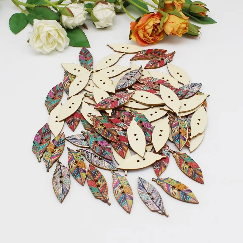 50PC Fashion Leaves buttons 2 Holes DIY Random Wooden Buttons For Clothing Sewing Scrapbooking Accessories 15x41mm
50PC Fashion Leaves buttons 2 Holes DIY Random Wooden Buttons For Clothing Sewing Scrapbooking Accessories 15x41mm