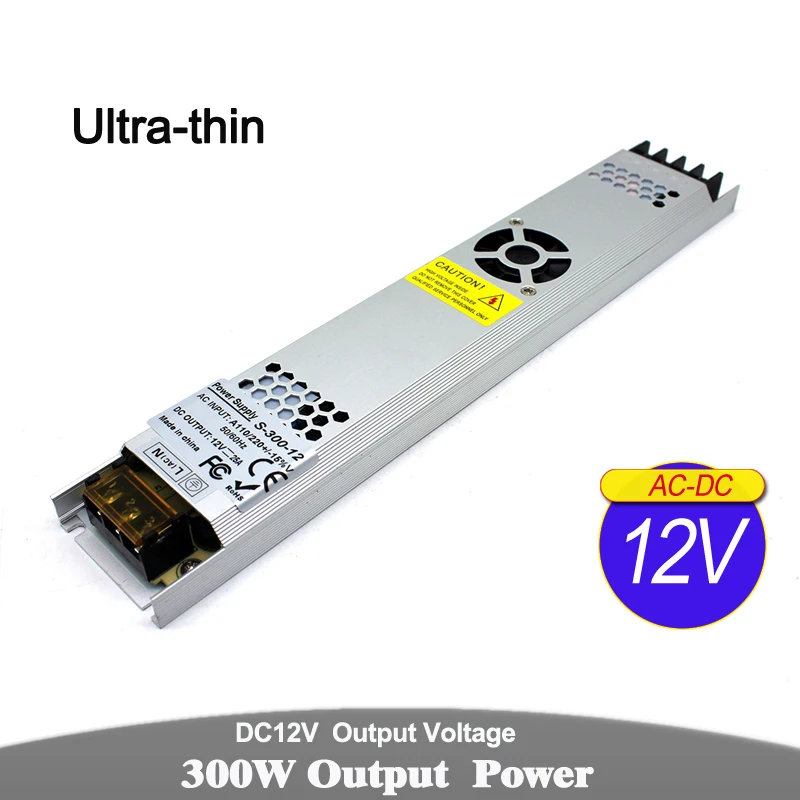 Ультратонкий источник питания 12V 24V 100W 120W 150W 200W 250W 300W 350W 400W Светильник