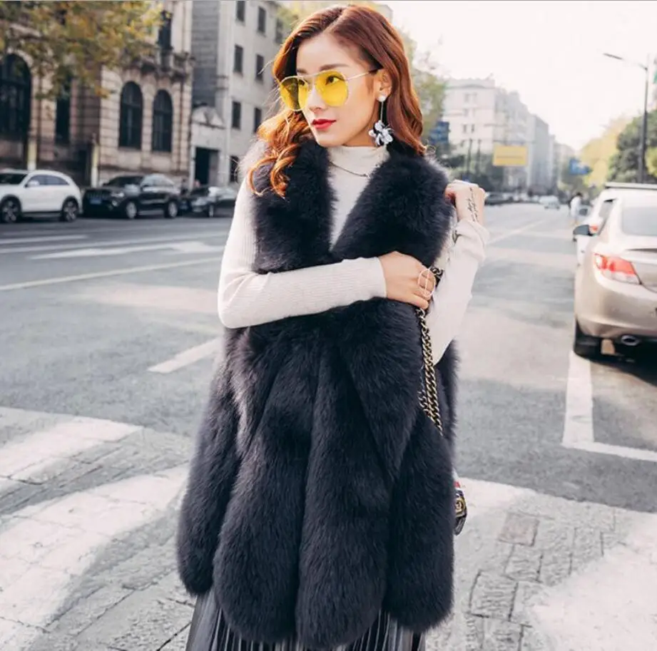 2019 Autumn Winter Women Fashion Faux Fur Vest Faux Fox Fur Warm Vest Coat Colete Feminino Plus size 4XL a1252
2019 Autumn Winter Women Fashion Faux Fur Vest Faux Fox Fur Warm Vest Coat Colete Feminino Plus size 4XL a1252