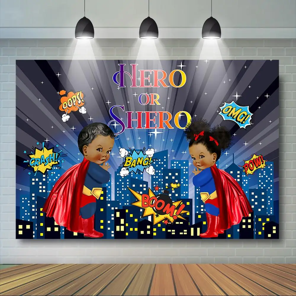 Superhero Gender Reveal Backdrop Boy or Girl Baby Shower Party Decor Hero and Shero What do you Think Baby Shower Background
Superhero Gender Reveal Backdrop Boy or Girl Baby Shower Party Decor Hero and Shero What do you Think Baby Shower Background