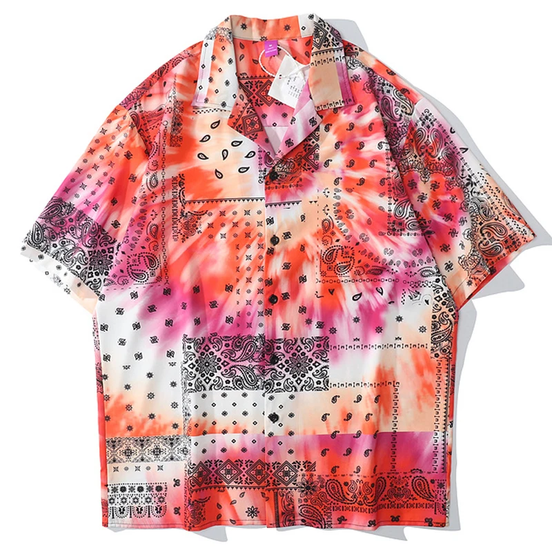 Mens Harajuku Cashew Flowers Paisley Print Shirt Blouse Unisex Oversize Short Sleeve 2021 Summer Hawaii Beach Tie Dye Shirts Top
Mens Harajuku Cashew Flowers Paisley Print Shirt Blouse Unisex Oversize Short Sleeve 2021 Summer Hawaii Beach Tie Dye Shirts Top