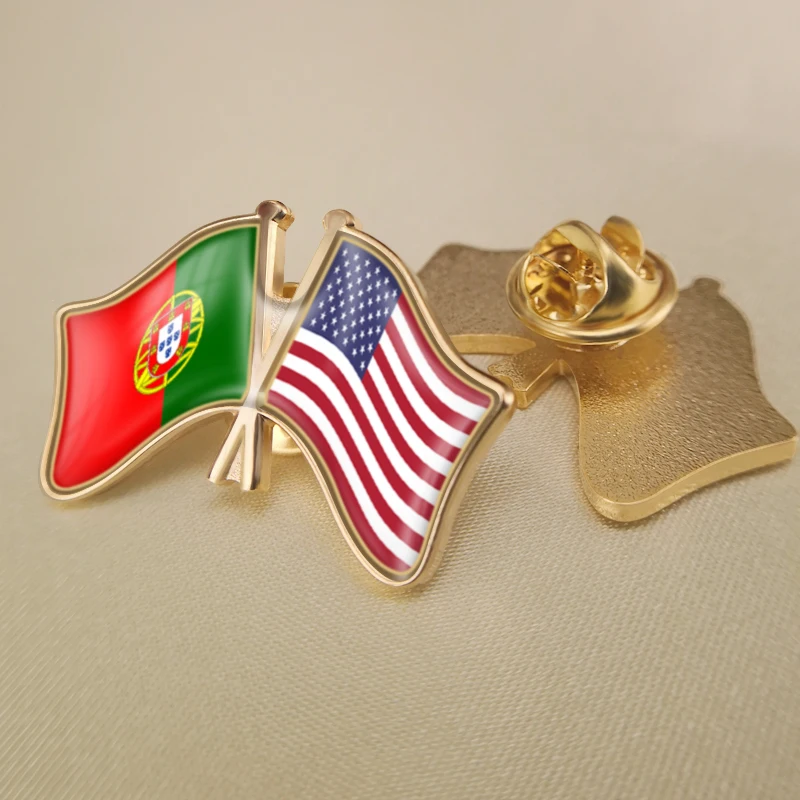 Portugal and United States Crossed Double Friendship Flags Lapel Pins Brooch Badges
Portugal and United States Crossed Double Friendship Flags Lapel Pins Brooch Badges