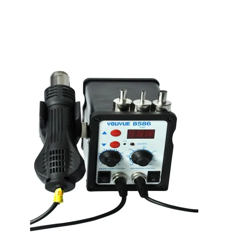 Паяльная станция UYUE 8586 2 в 1 SMD, паяльная станция 700 Вт, строительный фен Annd с 3 насадками
Паяльная станция UYUE 8586 2 в 1 SMD, паяльная станция 700 Вт, строительный фен Annd с 3 насадками