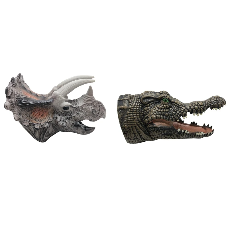 2PCS Soft Vinyl Rubber Animal Head Hand Puppet Toys Model Gift Dinosaur Hand Puppet Toys for Children, B & C
2PCS Soft Vinyl Rubber Animal Head Hand Puppet Toys Model Gift Dinosaur Hand Puppet Toys for Children, B & C