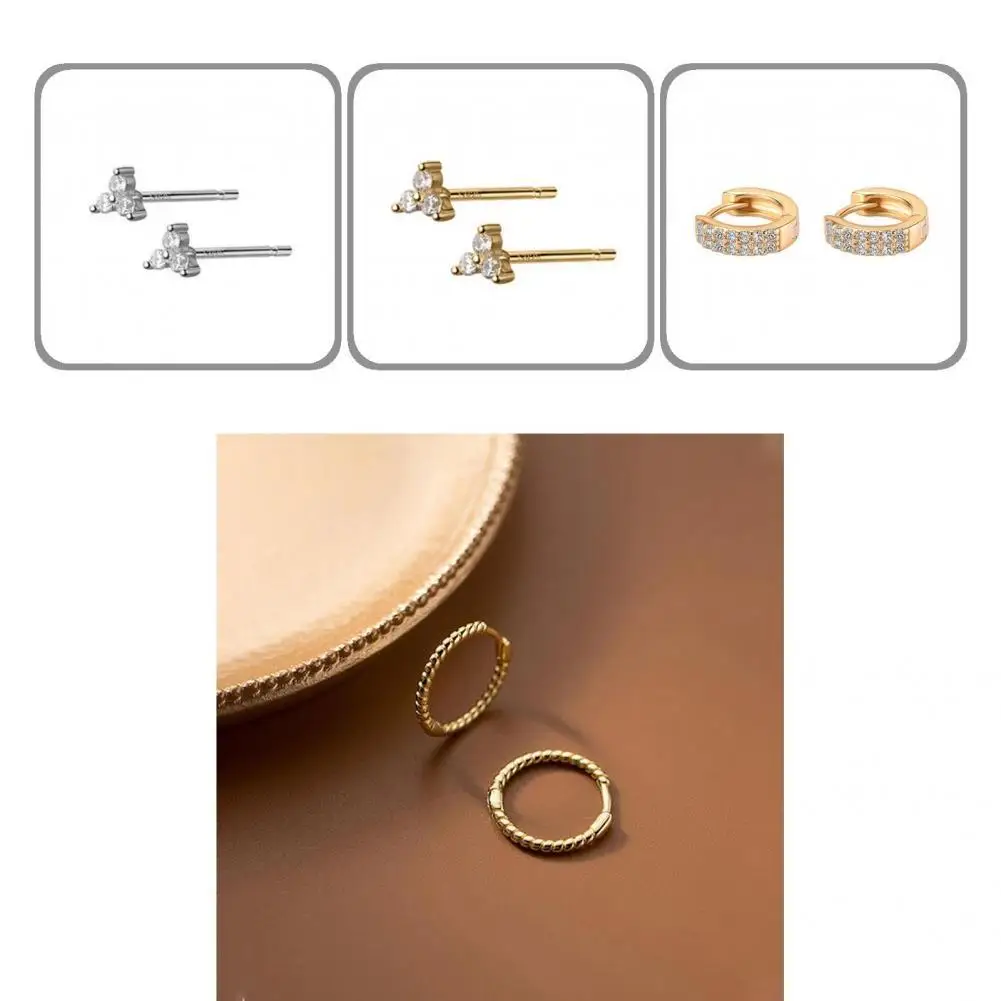 Various Style 1 Pair Stylish Cubic Zirconia Inlay Stud Hoop Earring Copper Metal Earring Cubic Zirconia for Gifts
Various Style 1 Pair Stylish Cubic Zirconia Inlay Stud Hoop Earring Copper Metal Earring Cubic Zirconia for Gifts