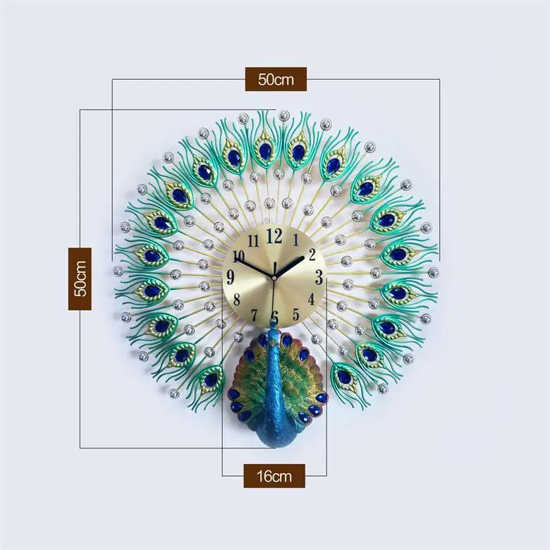Nordic Large Wall Clock Modern Design Metal Art Luxury Peacock Wall Clock Living Room Reloj De Pared Home Accessories DG50WC
Nordic Large Wall Clock Modern Design Metal Art Luxury Peacock Wall Clock Living Room Reloj De Pared Home Accessories DG50WC