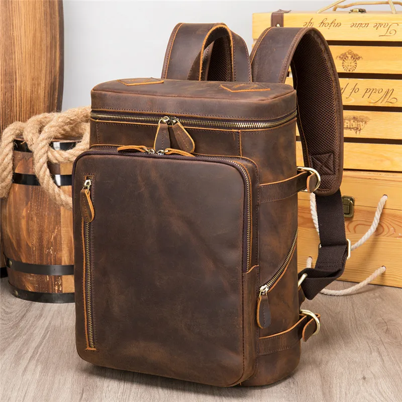Vintage Man Backpack Genuine Leather Backpack Laptop Mens Business Waterproof Back Pack Male Computer Bagpack Black Backpacking
Vintage Man Backpack Genuine Leather Backpack Laptop Mens Business Waterproof Back Pack Male Computer Bagpack Black Backpacking