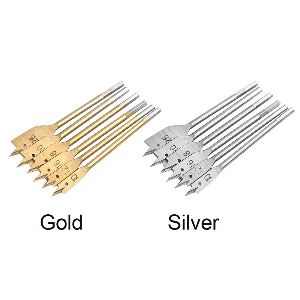 6pcs Quick Change Spade Drill Bit Set High Carbon Steel Flat Titanium Coating Portable Heavy Duty Wear Resistance Woodworking
6pcs Quick Change Spade Drill Bit Set High Carbon Steel Flat Titanium Coating Portable Heavy Duty Wear Resistance Woodworking